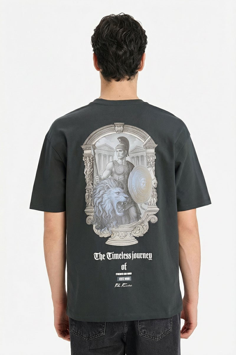 DeFacto Grey Man Boxy Fit Crew Neck Short Sleeve T-Shirt Casual - Image 5